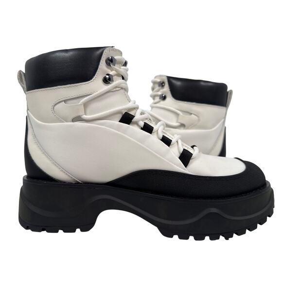 Michael Kors Dupree Hiking Boots Platform Womens 8 M Black White Modern Hybrid - Picture 3 of 9